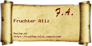 Fruchter Aliz névjegykártya